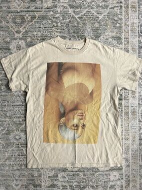 Ariana Grande Graphic Tee in Cream and Warm Beige